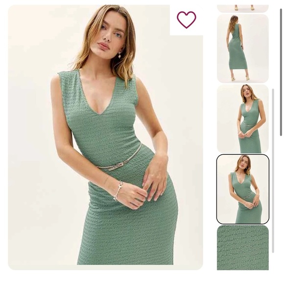 Reformation Palm Knit Dress in Teal - Picture 4 of 12